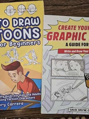 How to Draw Cartoons & Create Your Graphic Novel Books - Yellow & White Covers